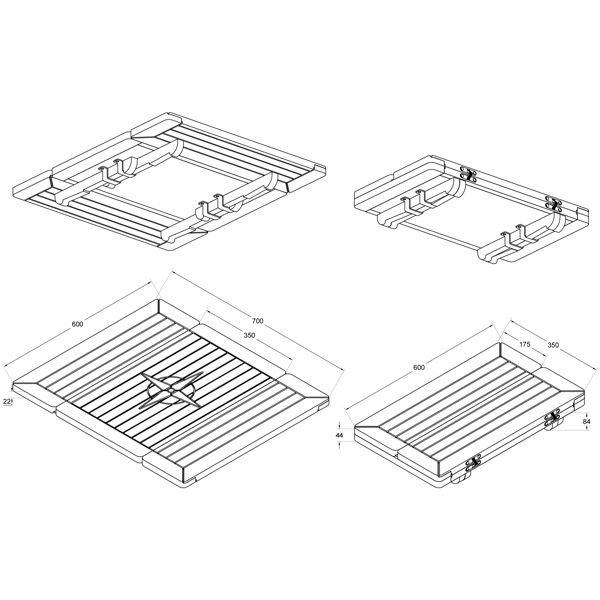 Teak Tischplatte klappbar