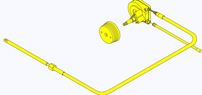 Teleflex Bootssteuerung / Lenkung Light Duty ohne Steuerrad bis 40kw (50PS)